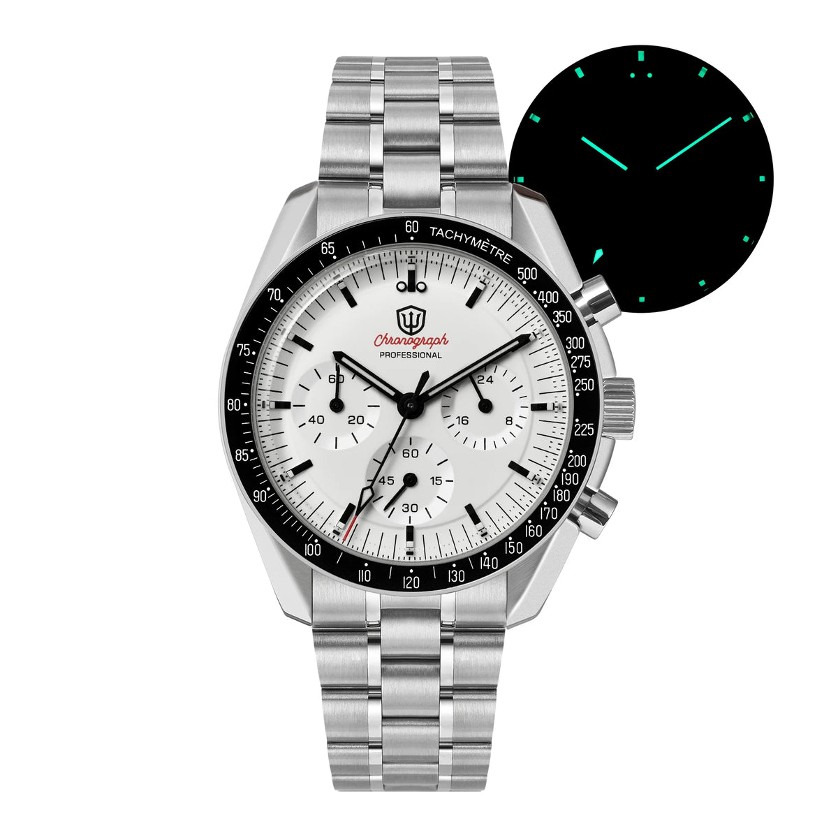 Watchdives WD1863 39mm Watch VK63 Quartz Chronograph Movement BGW9 Luminous 10Bar Waterproof 39mm Vintage Watches