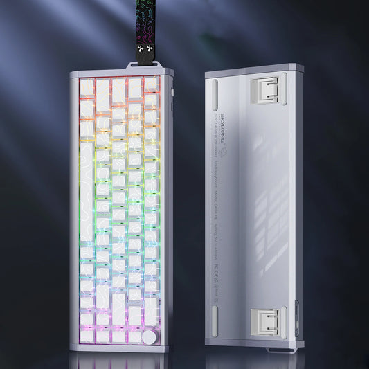 Teclado Magnético SKYLOONG GK61/GK68 HE com Caixa em Alumínio, 8000hz, RT0.01mm, Gatilho Rápido, Teclas PBT, Retroiluminação RGB, Teclado Gaming com Fio