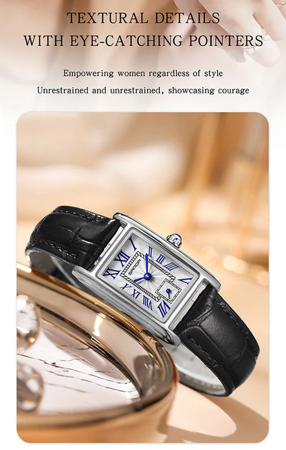 SANDA 1116 Women’s Elegant Quartz Watch  Rectangle Dial, Water Resistant & Business Design
