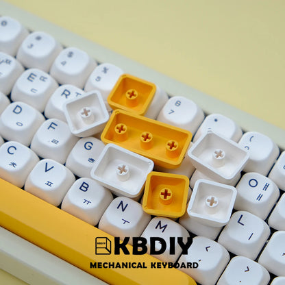 KBDiy KOA  Profile PBT Honey Milk Keycaps Russian Korean Japanese 137 Keys Caps for Mechanical Keyboard Keycap MAC for MX Switch