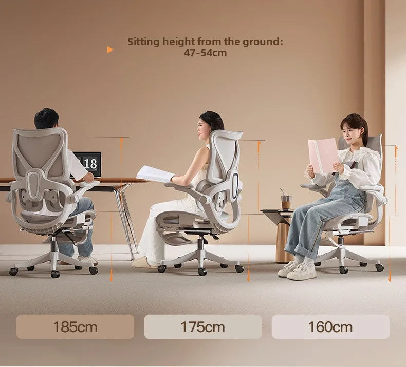 Ergonomic Office Chair with Floating Wing Lumbar Support, Adjustable Height Mesh Computer Chair, Swivel Rolling Office Chair for Home, Gaming & Office