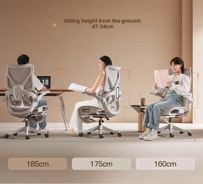 Ergonomic Office Chair with Floating Wing Lumbar Support, Adjustable Height Mesh Computer Chair, Swivel Rolling Office Chair for Home, Gaming & Office