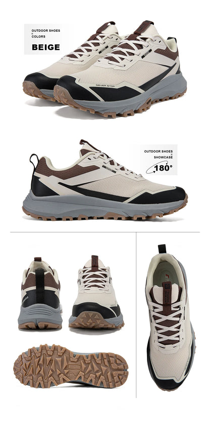Baasploa Men Hiking Sneakers Outdoor Fashion Lightweight Breathable Shoes Male Casual Anti-Skid Wear-Resistant Climbing Shoes