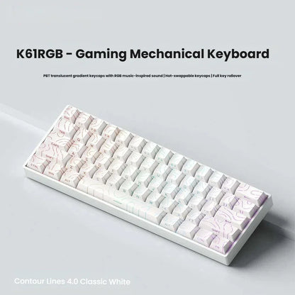 K61 USB Mini Mechanical Gaming Wired Keyboard Hot-Swappable Mechanical Keyboard Detachable Cable