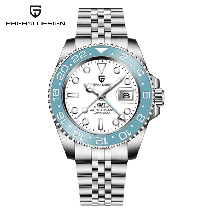PAGANI DESIGN V3 PD-1662 GMT Watches Men's Luxury Sapphire Automatic Mechanical Watch 40MM Stainless Steel 100M Waterproof Watch