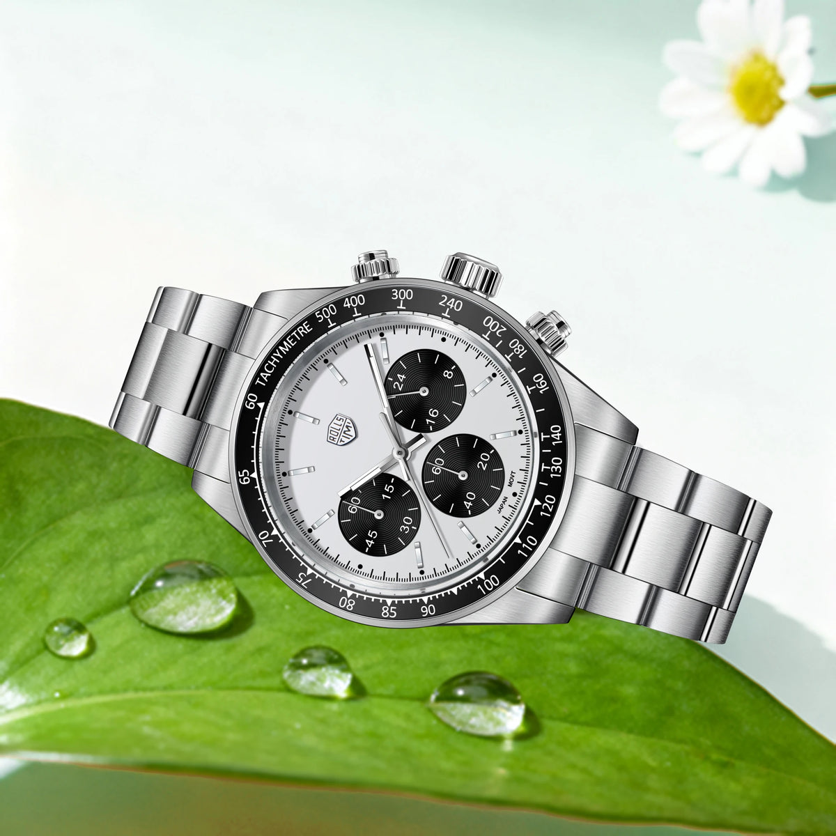 ROSSITIMI Urban Premium Men Quartz Watch Light Luxury Sports Stainless Steel VK63 Tachymeter Luminous 100m Diving Luminous Reloj