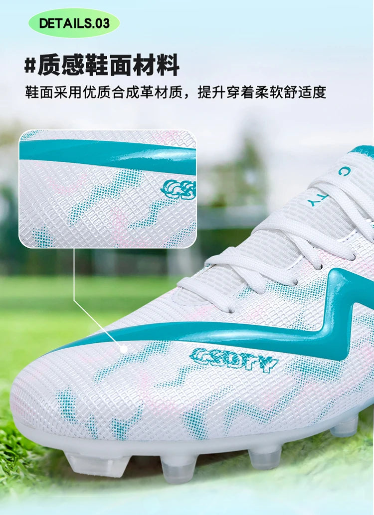 Mens Football Shoes Anti Slip Wear-resistant Grass Contest Training Youth Football Boots Light Five-a-side Soccer Shoes for Man