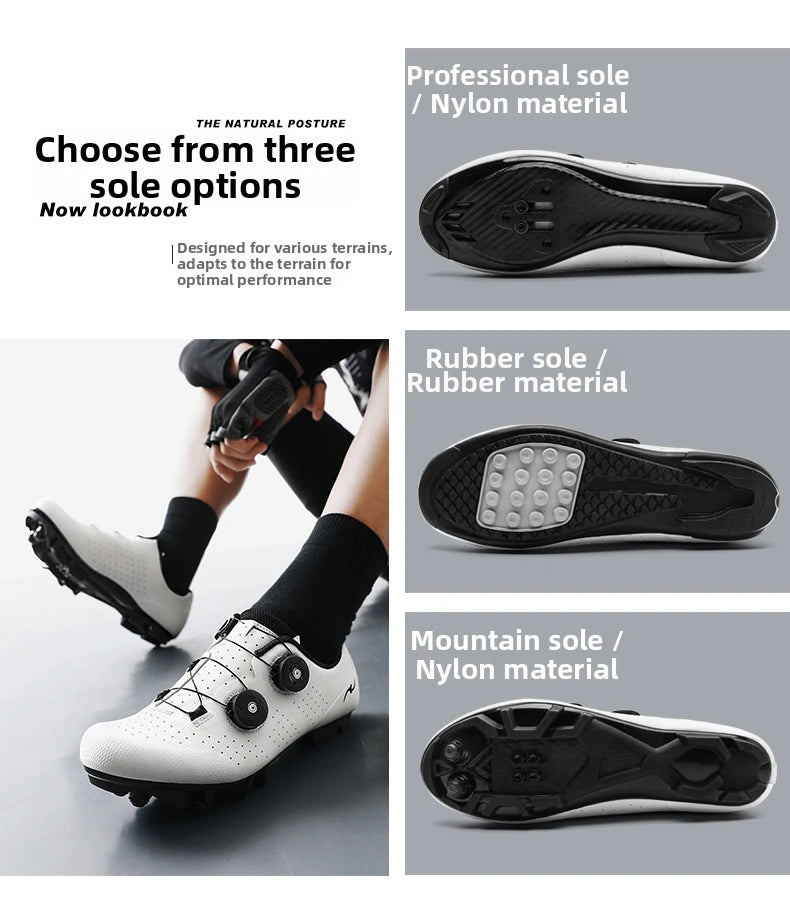Competition Cycling Sports Shoes Road Bicycle Shoes Unisex Breathable Sports Cycling Shoes Self-locking Racing Bicycle Shoes