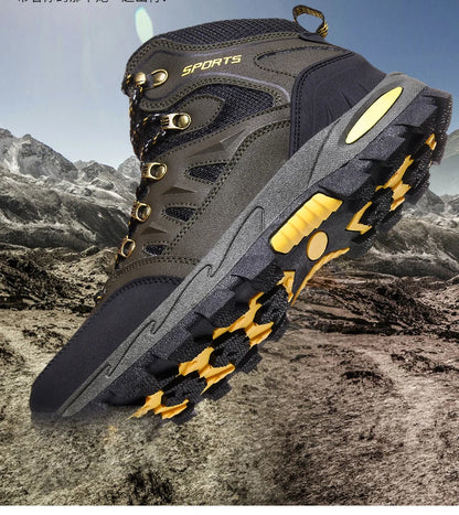 Outdoor Waterproof Hiking Boots Men's Women's Spring And Autumn Hiking Wear-resistant Mountain Sports Boots Hunting Sports Shoes
