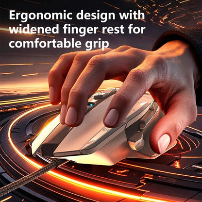 Wireless Gaming Mouse Bluetooth Rechargeable RGB Gaming Mouse with Optical Sensor, Programmable Wireless Gaming Mouse for Windows, Wired & Tri-Mode