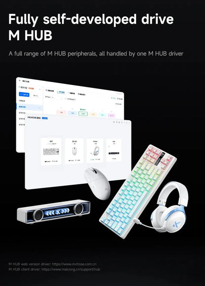 MCHOSE G3 V2 Pro Wireless Gaming Mouse, PAW3395 Three-Mode Bluetooth Gaming Mouse, Lightweight 59g Wireless Gaming Mouse for Esports, Office & PC