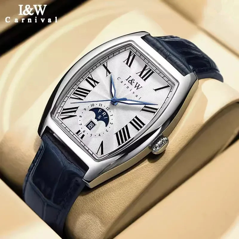 CARNIVAL I&W Mechanical Business Watches for Men Brand Luxury Automatic MIYOTA Movement Wristwatches Waterproof Man Reloj Hombre