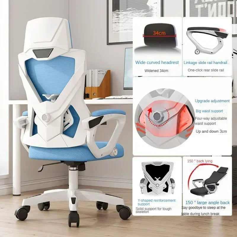 Ergonomic Computer Office Chair with Adjustable Height, Rotating Swivel Design, Comfortable Reclining Boss Chair for Home Office, Study & Gaming