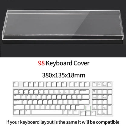 Acrylic Keyboard Clear Protector Case for Mechanical Keyboard, Transparent Keyboard Dust Cover for 60/61/64/96/98/104/108 Key Keyboards & Mouse