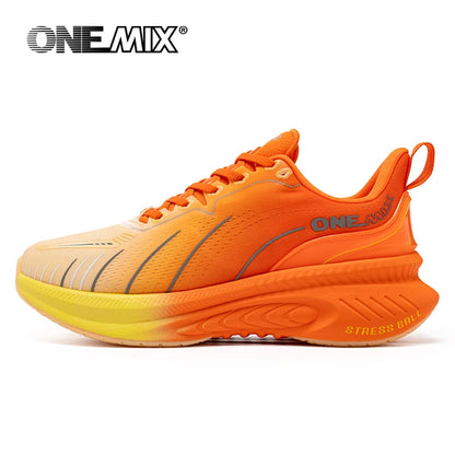 ONEMIX nové tlumicí běžecké boty pro muže, vhodné pro těžší běžce, šněrovací sportovní dámské neklouzavé outdoorové atletické pánské tenisky