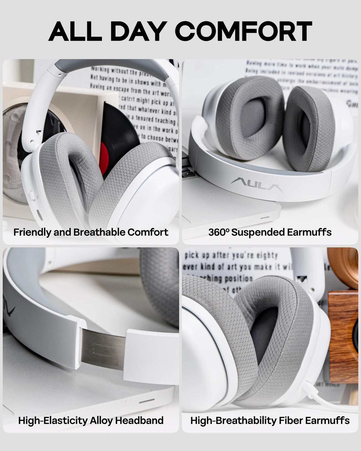Auriculares gaming AULA G7 Pro con sonido envolvente 7.1, Bluetooth 5.3 inalámbrico y micrófono con cancelación de ruido para PS5/PS4/PC/Switch