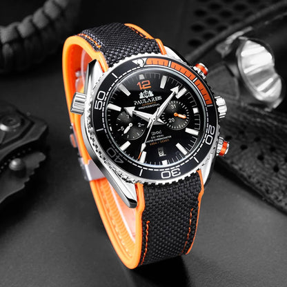 PAULAREIS P Luxury Men Automatic Self Wind Mechanical Watch for Men Rubber Strap Waterproof Luminous Date Fashion Mens Watches