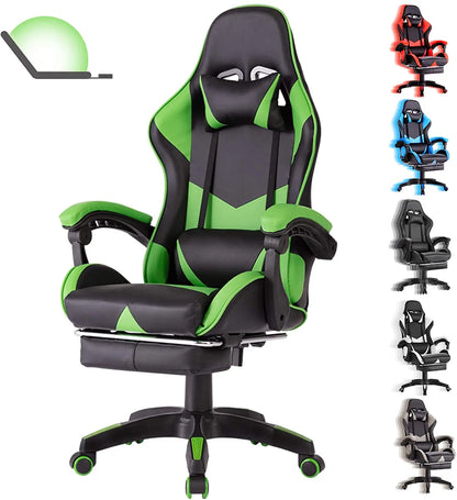 High Back Gaming Office Chair PU Leather Ergonomic Computer Chair with Adjustable Armrests, Reclining Executive Racing Chair for Home & Office