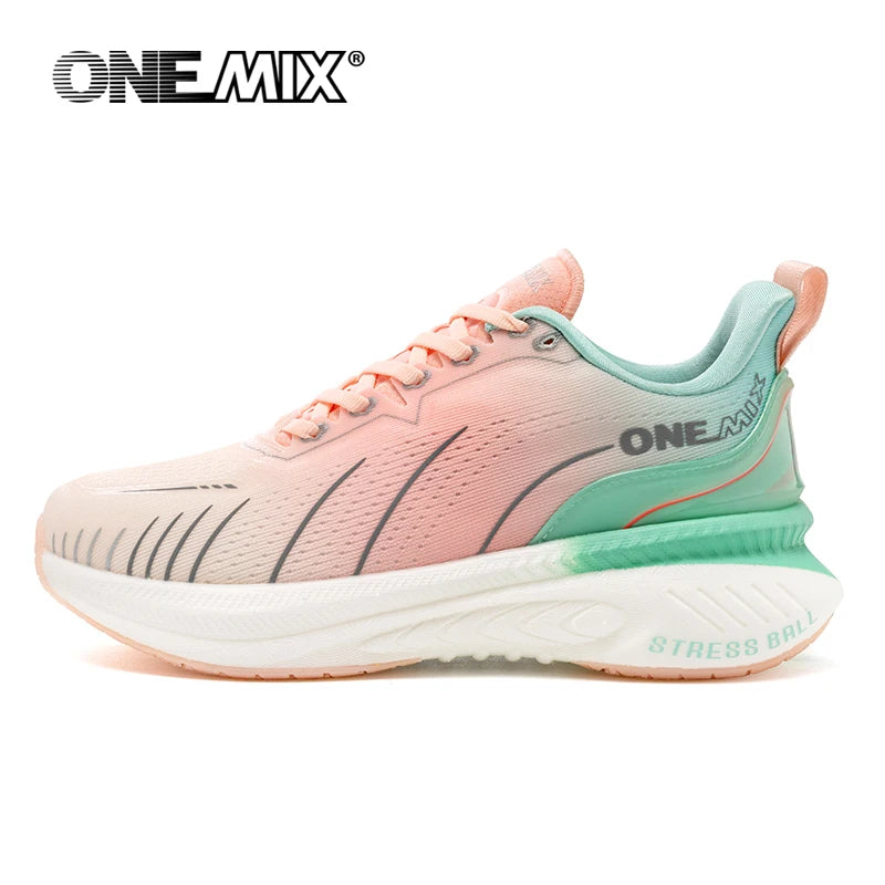 ONEMIX nové tlumicí běžecké boty pro muže, vhodné pro těžší běžce, šněrovací sportovní dámské neklouzavé outdoorové atletické pánské tenisky