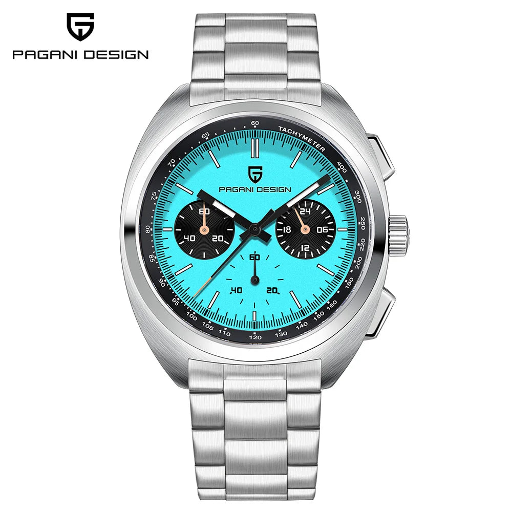 Pagani design2026fashion men's quartz watch top brand luxury sapphire VK63 men's chronograph all-steel diving relógios masculino