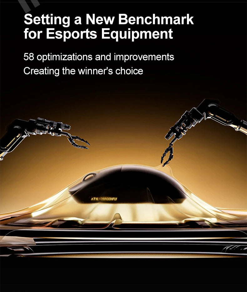 Ratón gaming inalámbrico ATK Dragonfly A9 Ultimate A9 Air PAW3950 ultraligero ergonómico para esports FPS CSGO A9 Ultra