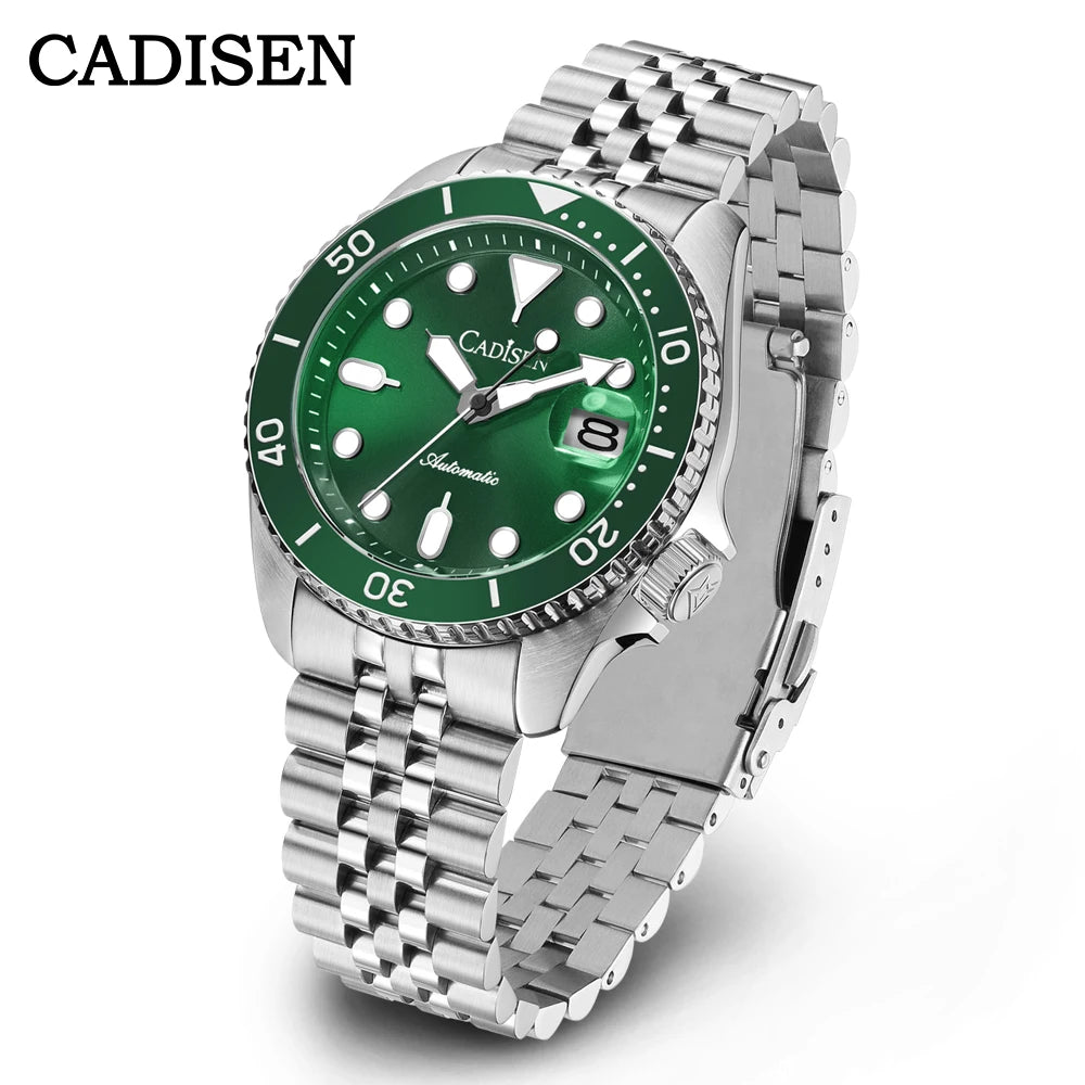 CADISEN New Luminous Men Mechanical Wristwatches Ceramic Bezel MIYOTA 8215 Sapphire Glass Automatic Watch Men relogio masculino