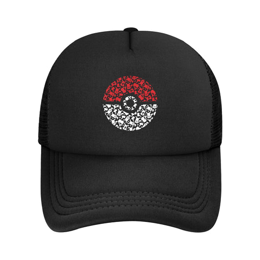 Pikachu Pokeball Mesh Baseball Cap Unisex Fitted Sun Hat Pokemoned  Hat Adjustable Snapback Caps Golf Hats Summer Trucker Caps