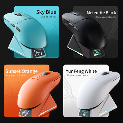 AJAZZ AJ159 APEX Wireless Gaming Mouse, Tri-Mode 8K Gaming Mouse with PAW3950 Sensor, Ultra-Lightweight Low Latency Rechargeable Gaming Mouse with Charging Dock