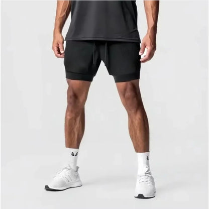 Dragon Ball Men's Shorts Double Layer 2-in-1 Pants Broly Japanese Anime Summer and Autumn Fake Two-piece Fitness Gym Sweatpants