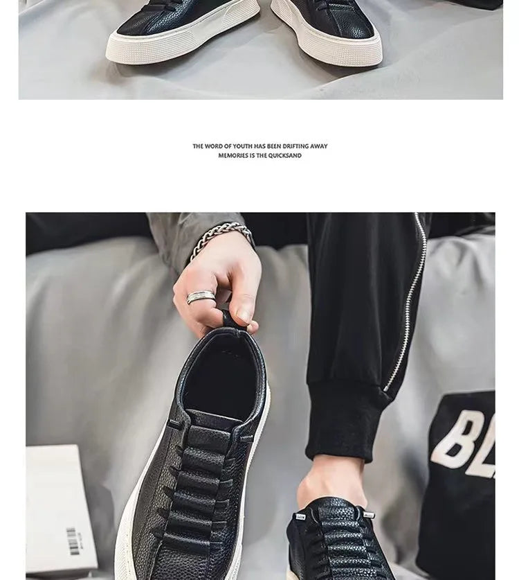 Men Sneakers Casual Shoes Men Flats Zapatillas Hombre Lightweight PU Leather Breathable Shoe Mens White Sports Tenis Shoes
