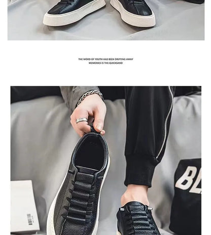 Men Sneakers Casual Shoes Men Flats Zapatillas Hombre Lightweight PU Leather Breathable Shoe Mens White Sports Tenis Shoes