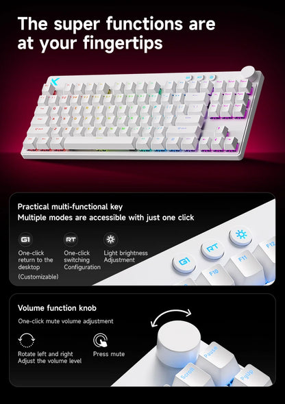 Mchose Mix87 Magnetic Swtich Keyboard Wired Gaming Keyboard 8K+256K Esport 0.08ms Low Latency E-Sports Custom Gamer Accessories