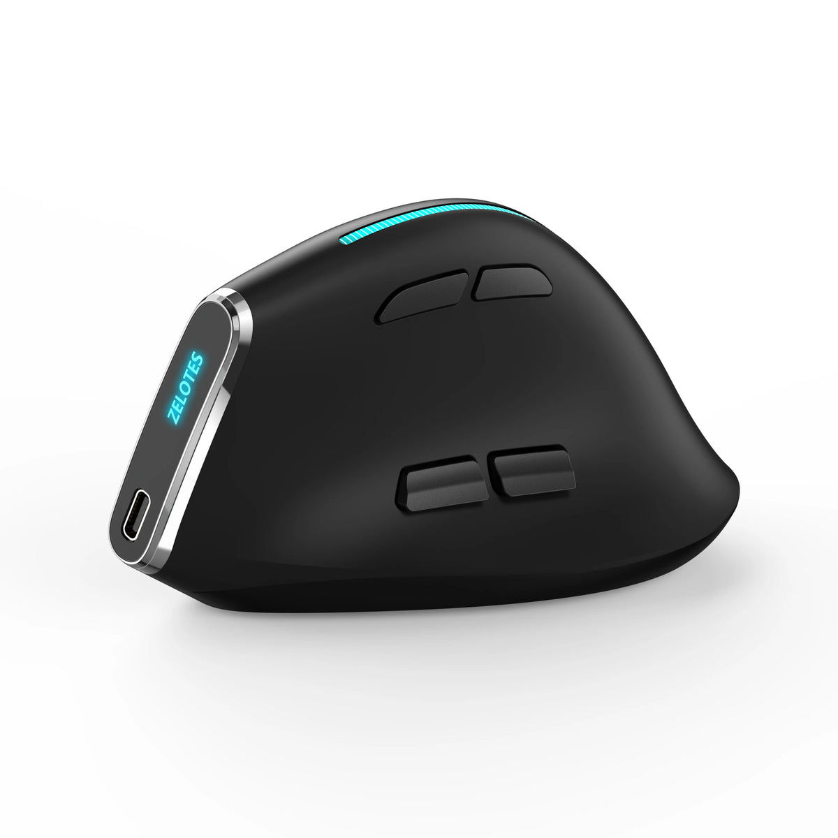 ZELOTES F36 Vertical Wireless Mouse Bluetooth Ergonomic Mouse, Rechargeable 2.4G Wireless Gaming Mouse, 2400 DPI Programmable Mouse for Laptop & PC