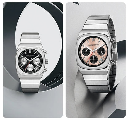 Horloge voor mannen in roestvrij staal Case Shape: Round Case