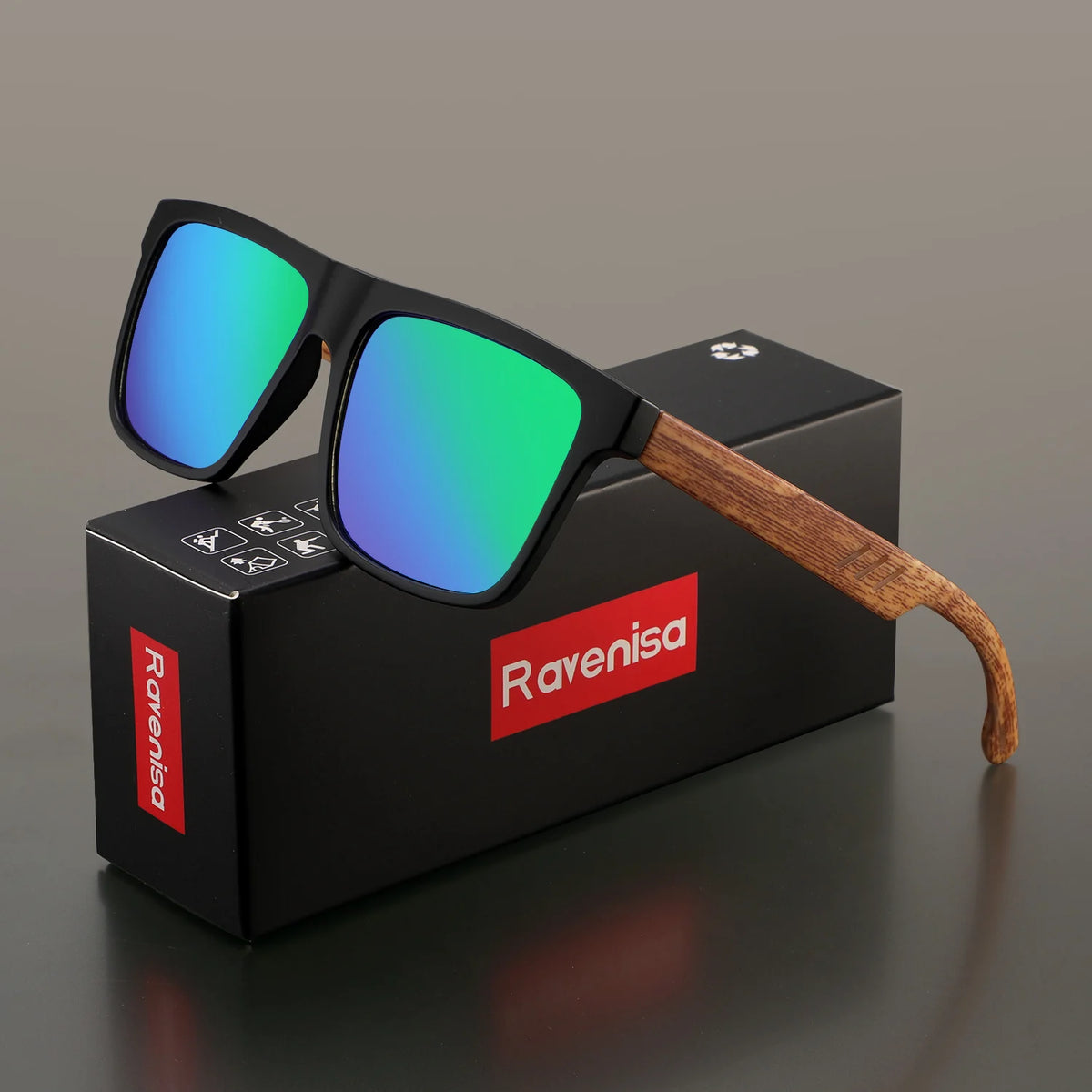 Ravenisa Fashion Vintage Square Frame Sunglasses Men Women Fishing Driving Man Luxury Brand Designer Sun Glasses UV400 Eyewear