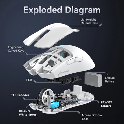 ATTACK SHARK X11 Tri-Mode Wireless Gaming Mouse 22000DPI PAW3311 Sensor Lightweight RGB Mouse with Fast Charging for PC Gaming