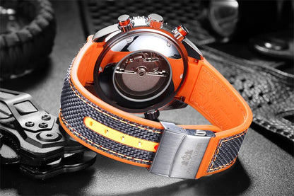 PAULAREIS P Luxury Men Automatic Self Wind Mechanical Watch for Men Rubber Strap Waterproof Luminous Date Fashion Mens Watches