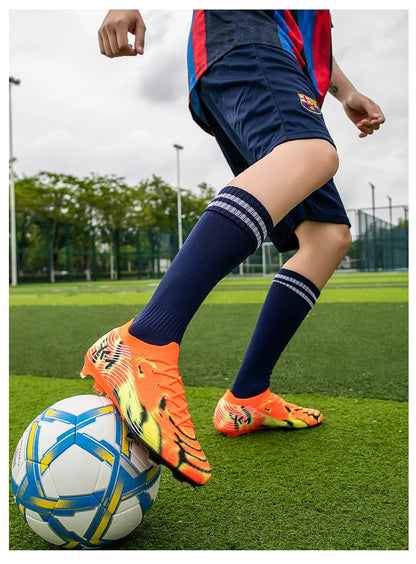 New Men Soccer Shoes Match Outdoor Sneakers Grass Cleats Hot-selling Football Boots Non-Slip Boys High-quality High-top Light