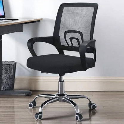 Ergonomic Office Chair with Armrests, Adjustable Height Swivel Desk Chair, Comfortable Rolling Office Chair for Gaming, Study & Workspace