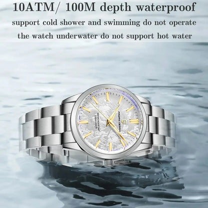 PAGANI DESIGN 40MM Orologio al quarzo da uomo con quadrante in meteorite, lusso business, zaffiro, acciaio inossidabile 316L, impermeabile 100M