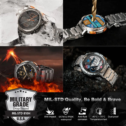 2025 Original KOSPET TANK T2 Smart Watches for Men Watches AMOLED AOD Smartwatch Bluetooth Call Electronic Men's Smart Watch