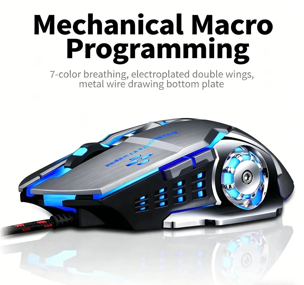Mouse RGB dual-mode cablato e wireless 2.4G, mouse gaming ricaricabile silenzioso, mouse regolabile 3600 DPI per laptop