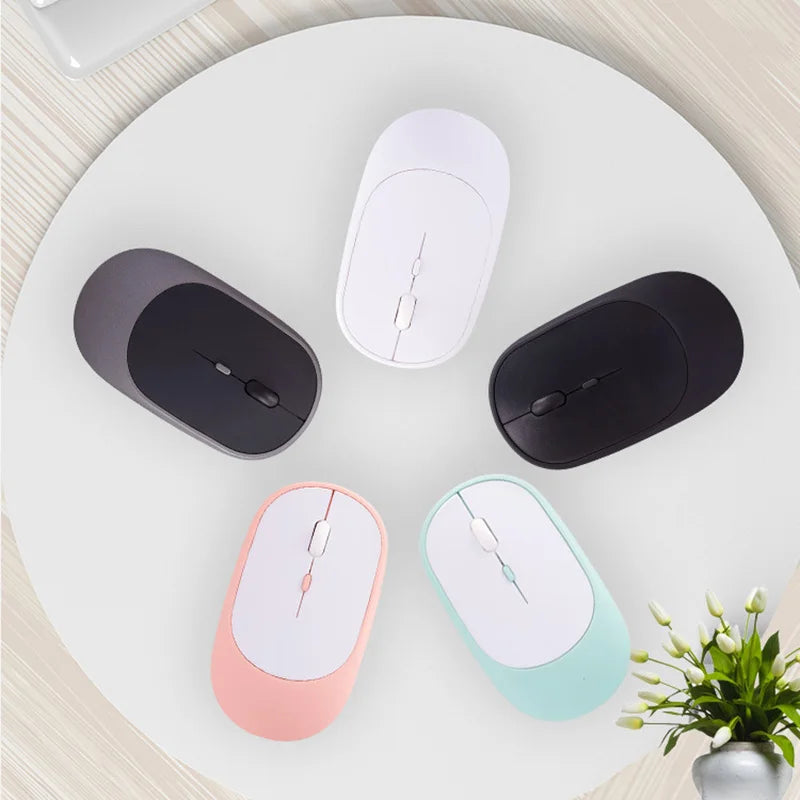 Ratón inalámbrico Lenovo USB recargable ergonómico con DPI ajustable, silencioso, 2.4G Bluetooth óptico, para gaming y oficina