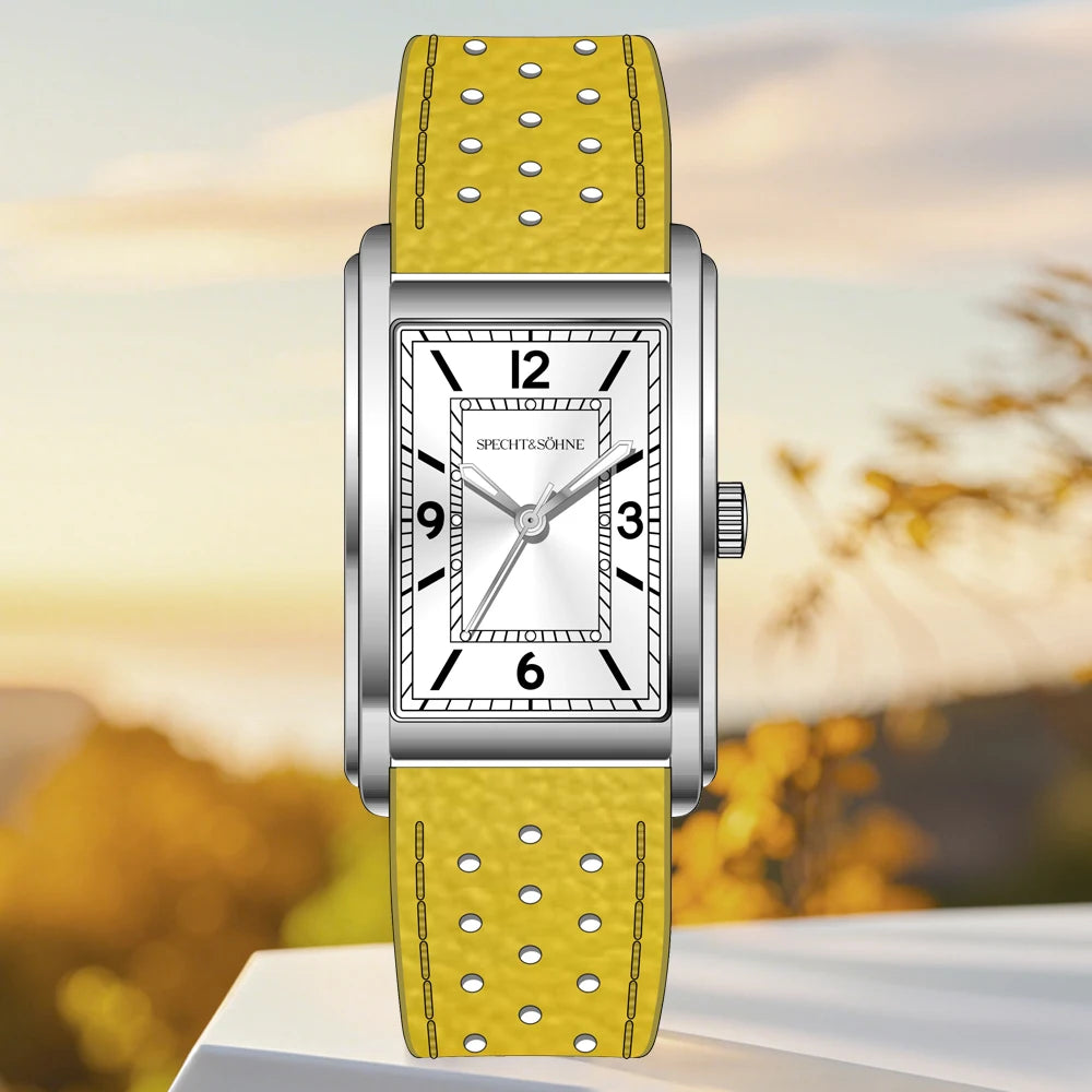 2025 New High Quaity 27MM Specht & Söhne Square Men's Watch Sweep VH31 Movt Steel Reloj Hombre Sapphire Crystal Waterproof