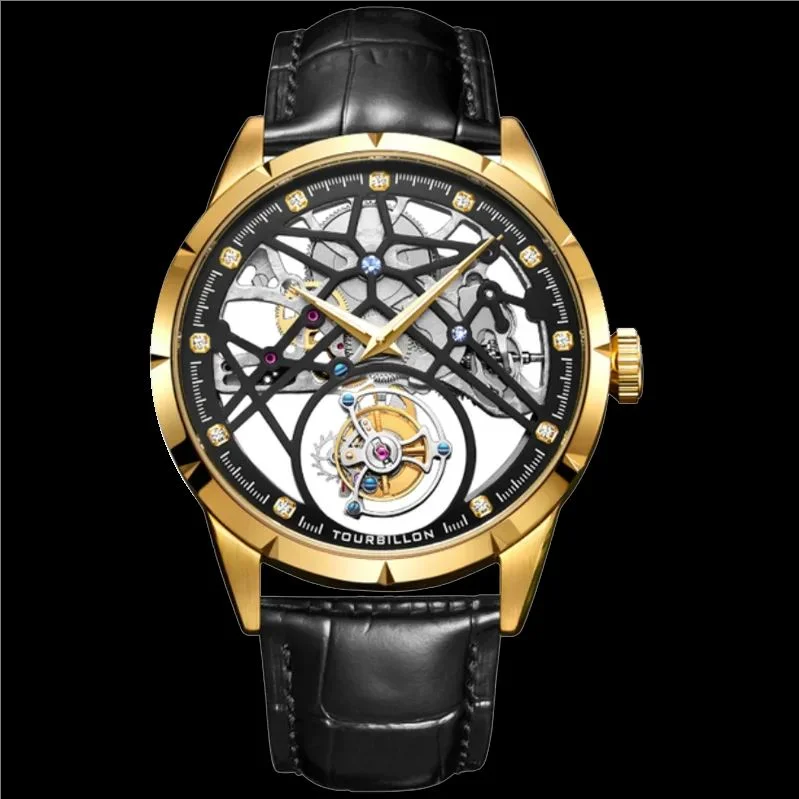 JINLERY Fashion Real Tourbillon Watch Man Luxury Skeleton Watches for Men Wristwatch Male Clock New  Gifts Relogio Masculino2025