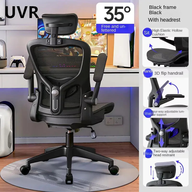 UVR Mesh Ergonomic Office Chair Adjustable Swivel Computer Chair with Armrests, Comfortable Executive Gaming Chair, Lift Recliner Desk Chair