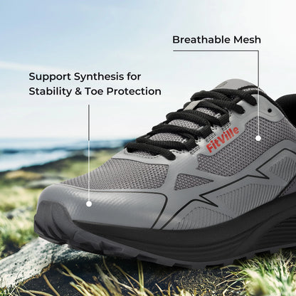 FitVille Non-Slip Trail Running Shoes Men's Sneakers Extra Wide Lightweight for Male Swollen Feet Arch Support Pain Relief