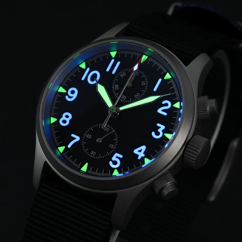 Militado ML1868 Watch - VK61 Quartz Movement 100m Waterproof Watches Men Stainless Steel Chronograph Sapphire Crystal Wristwatch