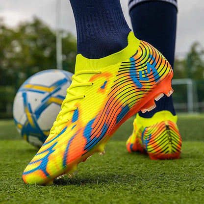 New Men Football Boots Outdoor Sneakers High-quality Grass Cleats Soccer Shoes Boys Match Hot-selling Non-Slip High-top Light