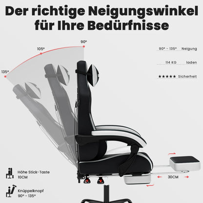 SUKIDA Ergonomic Gaming Chair with Lumbar Support, Adjustable Racing Office Chair, Swivel Executive Chair with Headrest and Armrests